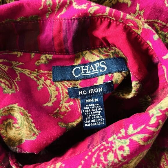 CHAPS No Iron paisley button front shirt size M. - Picture 7 of 7